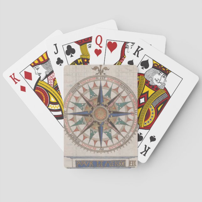 Jeu De Cartes Compas nautique historique (1543) (dos)