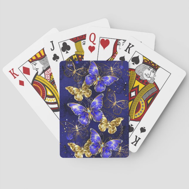 Jeu De Cartes Composition avec les papillons Sapphire (dos)
