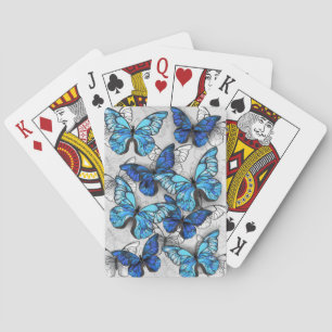 Jeu De Cartes Composition des papillons blancs et bleus