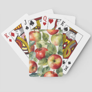 Jeu De Cartes Conception aquarelle de pommes fraîches