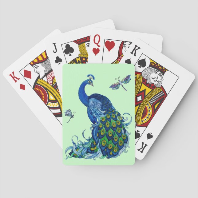 Jeu De Cartes Conception classique de paon et libellule (dos)