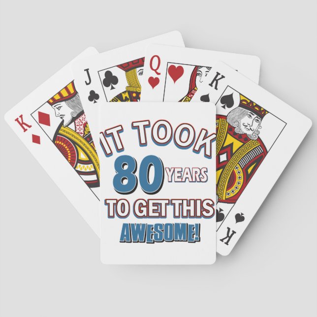Jeu De Cartes Conception d'anniversaire de 80 ans (dos)