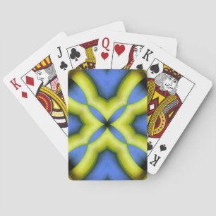 Jeu De Cartes Conception de kaléidoscope jaune bleu