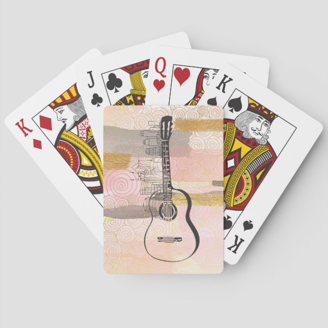 Jeu De Cartes Conception de l'aquarelle de la Guitare Skyline de (dos)