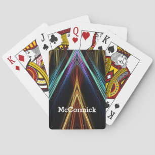 Jeu De Cartes Conception de rayons radieux colorés avec nom