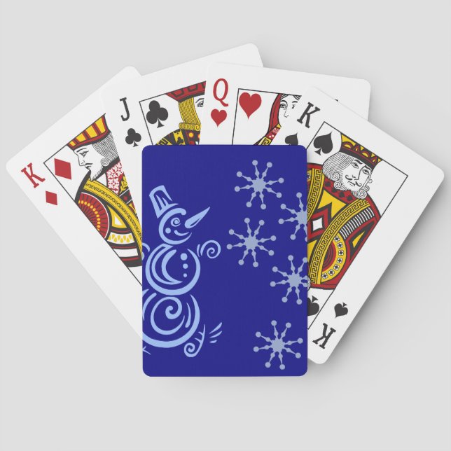Jeu De Cartes Conception de snowflake Snowman (dos)