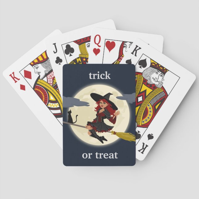 Jeu De Cartes Conception de sorcière Halloween (dos)