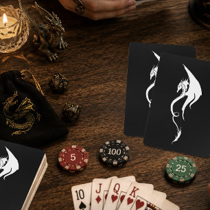 Jeu De Cartes Conception d'illustration de dragon tribal noir bl