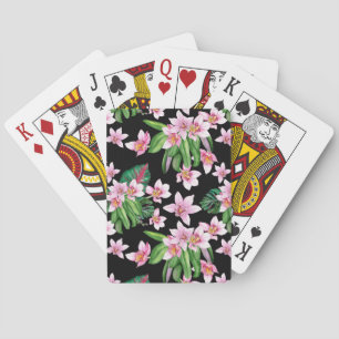 Jeu De Cartes Conception d'orchidées à l'aquarelle 27 