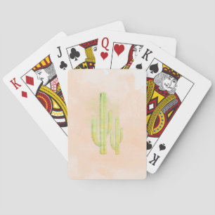 Jeu De Cartes Conception simple sud-ouest de cactus à l'aquarell