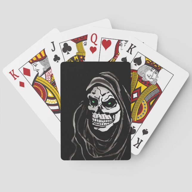 Jeu De Cartes Conception sinistre de crâne de Halloween de (dos)