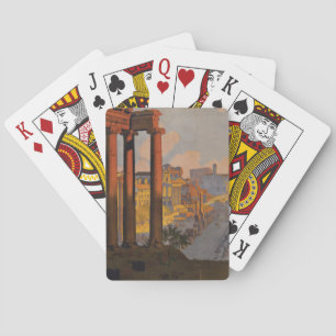 Jeu De Cartes Conception Vintage voyage avec Forum romain en vue