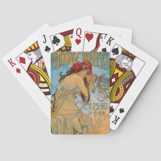Jeu De Cartes Concessionnaires de transport par Alphonse Mucha ( (dos)