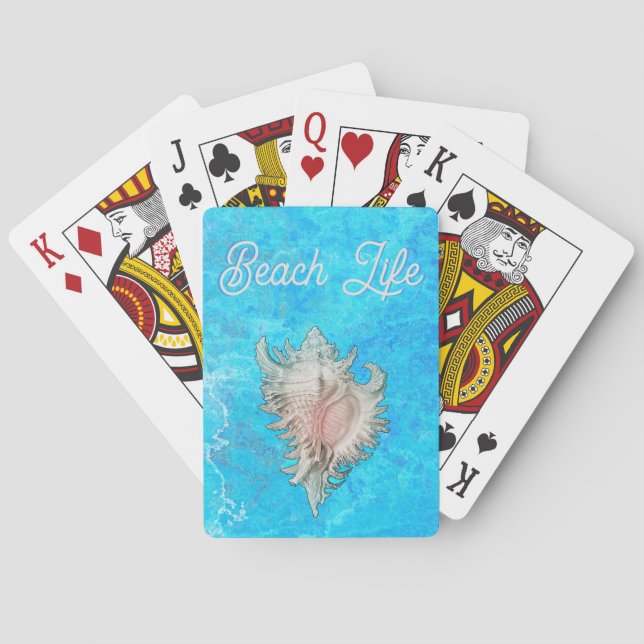 Jeu De Cartes Conch Shell "Beach Life" (dos)