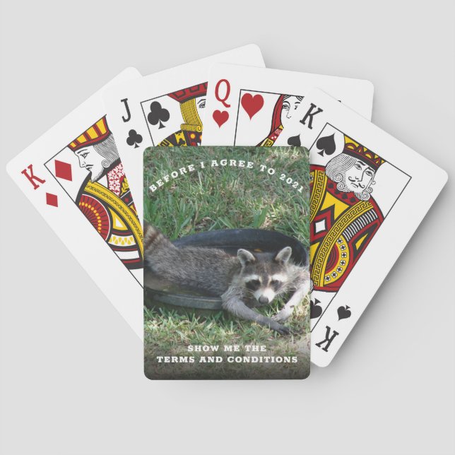 Jeu De Cartes Conditions générales 2021 | Cute Raccoon Nouvel An (dos)