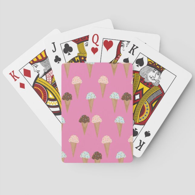 Jeu De Cartes Cones de crème glacée avec Motif Arc-en-ciel (dos)