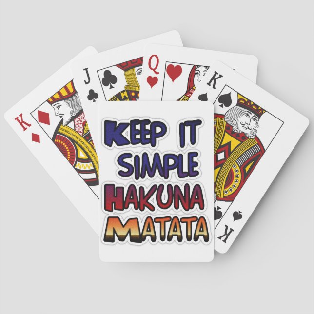 Jeu De Cartes Conserver Simple Hakuna Matata Art Print (dos)