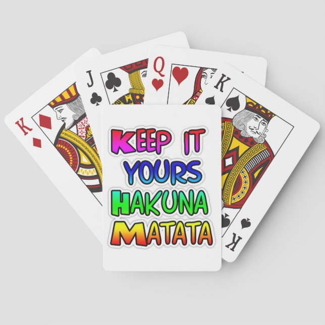 Jeu De Cartes Conserver votre Hakuna Matata Art Print (dos)