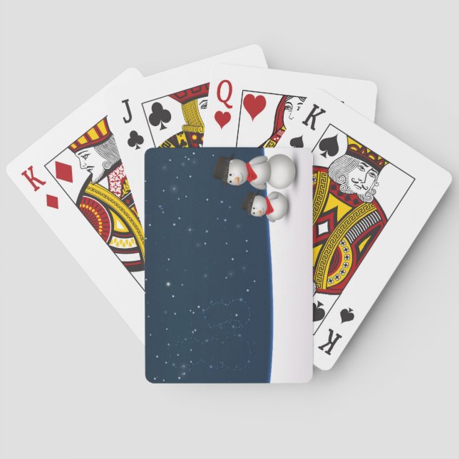 Jeu De Cartes Constellation mignonne de bonhommes de neige (dos)