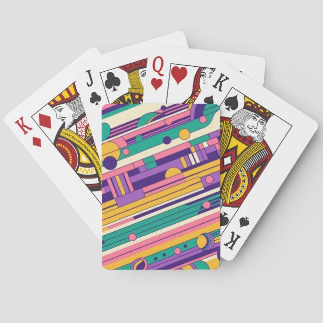Jeu De Cartes Cool, design rétro coloré des années 80/90 (dos)