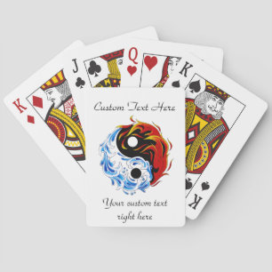 Jeu De Cartes Cool dessin animé symbole tatouage eau feu Yin Yan