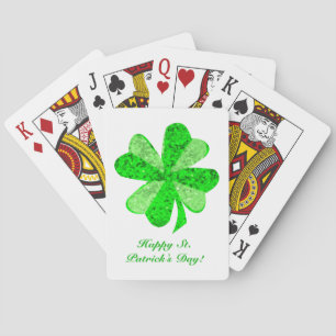 Jeu De Cartes Cool Green Chimmering Shamrock St. Patrick's Day