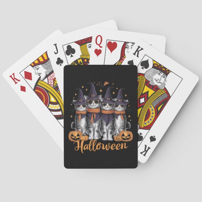 Jeu De Cartes Cool Halloween Chats cadeau pour fille cadeau pour (dos)
