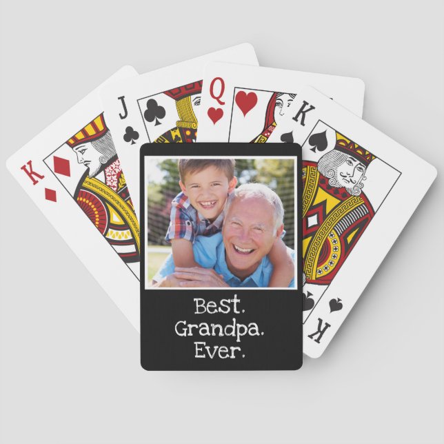 Jeu De Cartes Cool Meilleur grand-père Jamais Photo Personnalisé (dos)