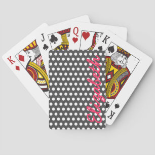 Jeu De Cartes Cool mignon tendance fille blanche pois motif 