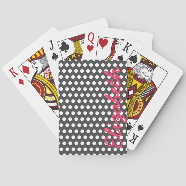 Jeu De Cartes Cool mignon tendance fille blanche pois motif  (dos)