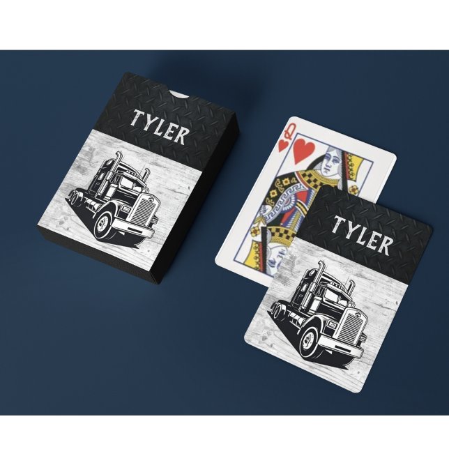 Jeu De Cartes Cool Transport Nom du camion Équipement (Semi truck themed playing cards.)