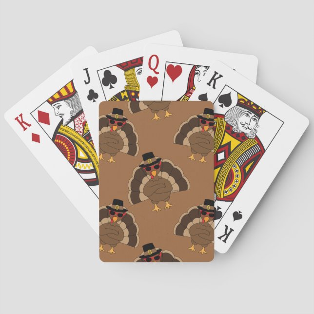Jeu De Cartes Cool Turquie Thanksgiving fun brown motif (dos)