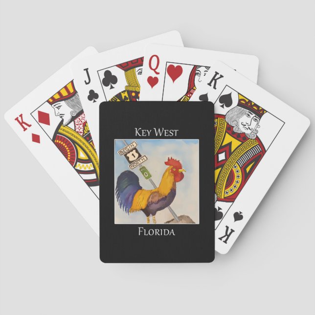 Jeu De Cartes Coq et marqueur de mille 0 célèbre dans Key West (dos)