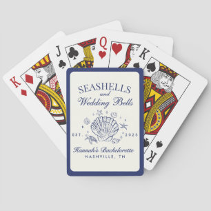 Jeu De Cartes Coquillages roses rétro et cloches Mariages Bachel