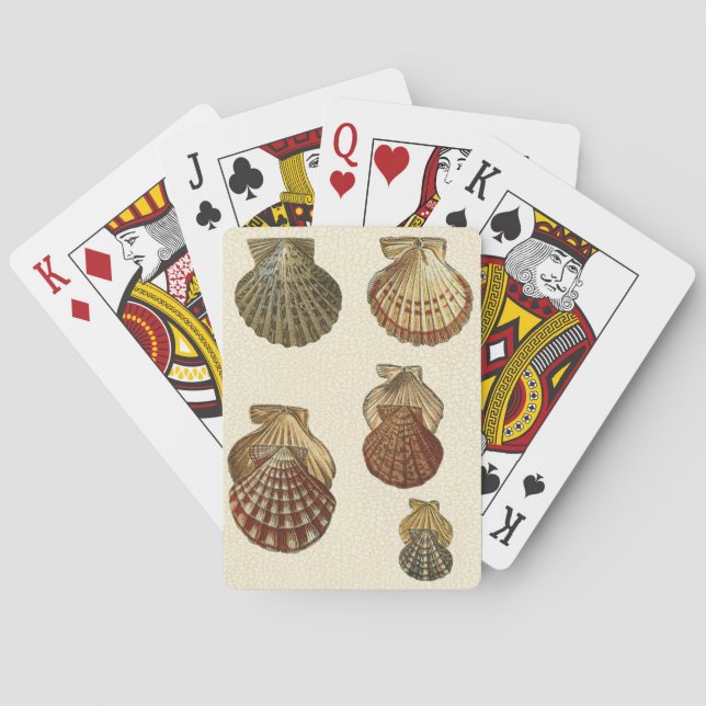 Jeu De Cartes Coquilles antiques craquelées (dos)
