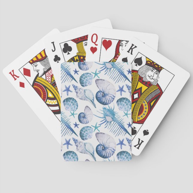 Jeu De Cartes Coquilles d'aquarelle (dos)