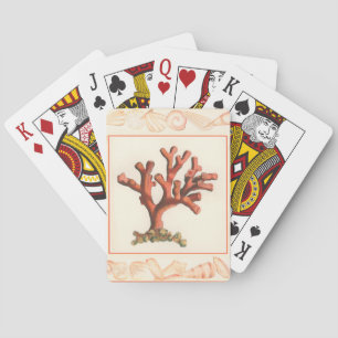 Jeu De Cartes Corail rouge avec bordure conique