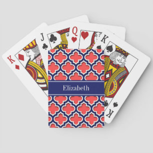 Jeu De Cartes Corail Rouge Marine 5c Marocain #5DS Marine Nom Mo