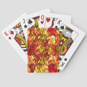 Jeu De Cartes Cordes croisées cachées sous un tissu d'auvent rou