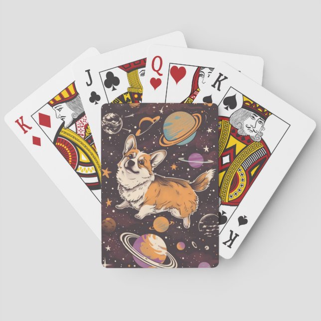 Jeu De Cartes Corgi dans l'espace (dos)