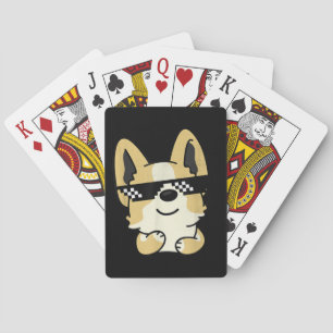 Jeu De Cartes Corgi Mème Pixel Lunettes de soleil mignon chien