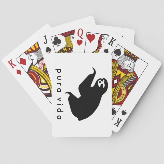 Jeu De Cartes Costa Rica Pura Vida Sloth Jouant Des Cartes (dos)