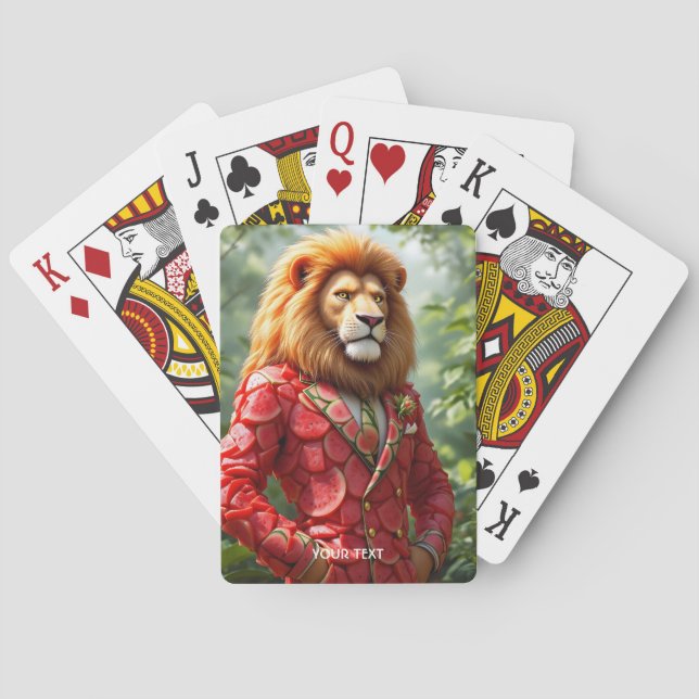 Jeu De Cartes Costume de pastèque de lion mignon de fantaisie (dos)