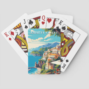 Jeu De Cartes Côte d'Amalfi Italie Voyage Rétro Style Vintage