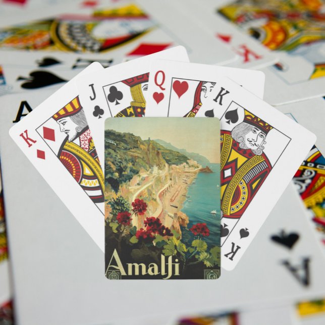 Jeu De Cartes Côte italienne d'Amalfi, Poster Vintage voyage Ita (Créateur téléchargé)