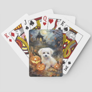 Jeu De Cartes Coton De Tulear Halloween Avec Peur Citrouille