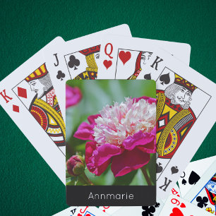 Jeu De Cartes Cottage rose Peony Garden Fleur avec texte