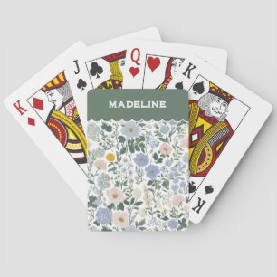 Jeu De Cartes Cottagecore Fleur Sauvage Nom Teinte Bleue