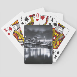 Jeu De Cartes Coucher de New York Pont de Brooklyn Monochrome Nu