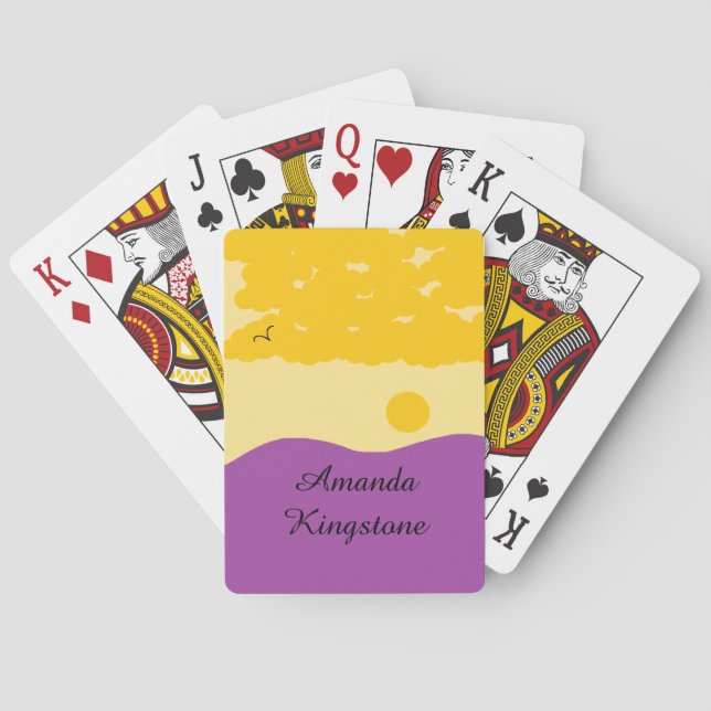 Jeu De Cartes Coucher de soleil avec Purple Hills : (dos)